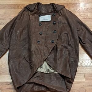 Brand new brown size 7/8 leather jacket